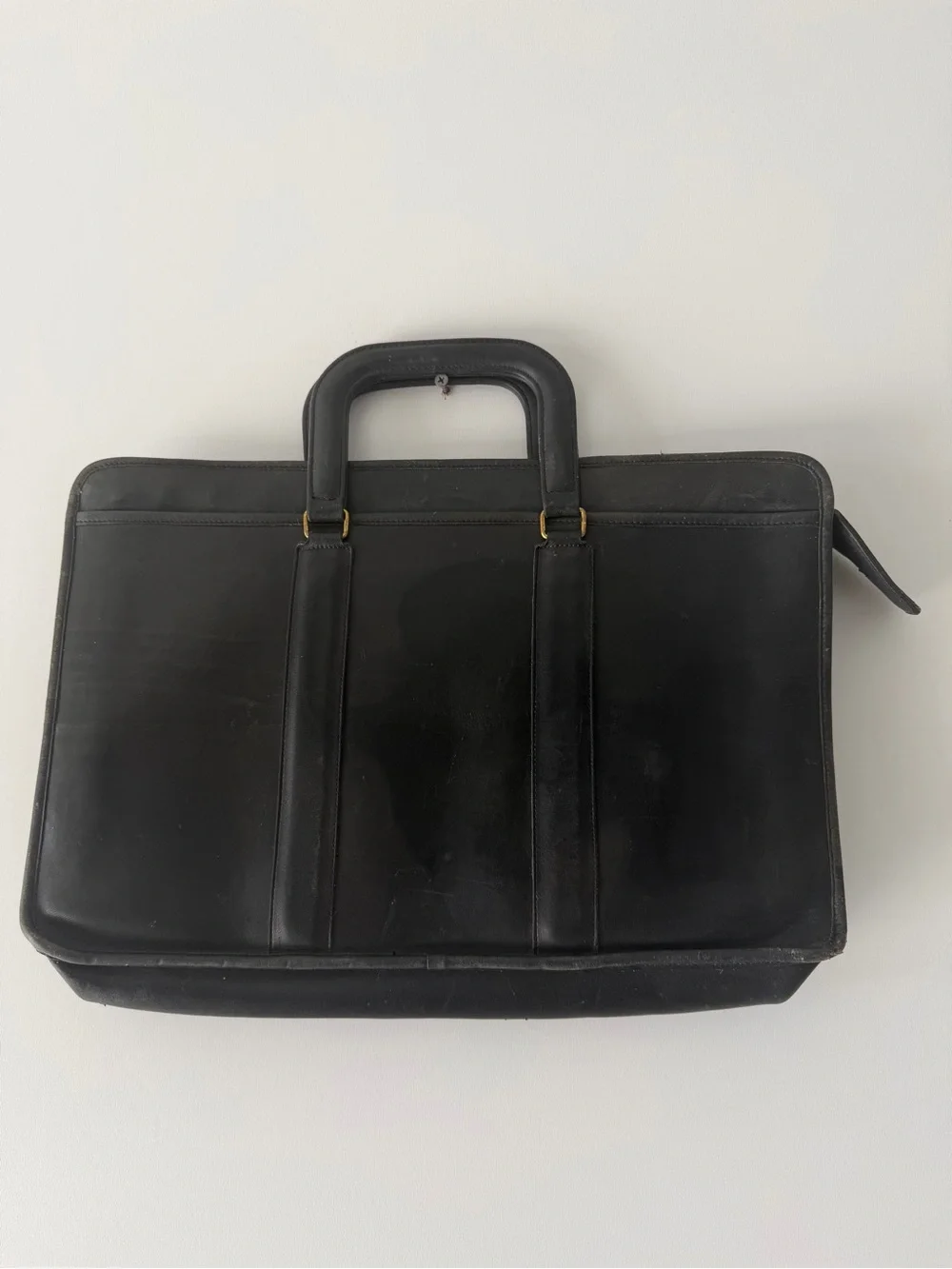 Coach Black Leather Men's Briefcase with Top Handles